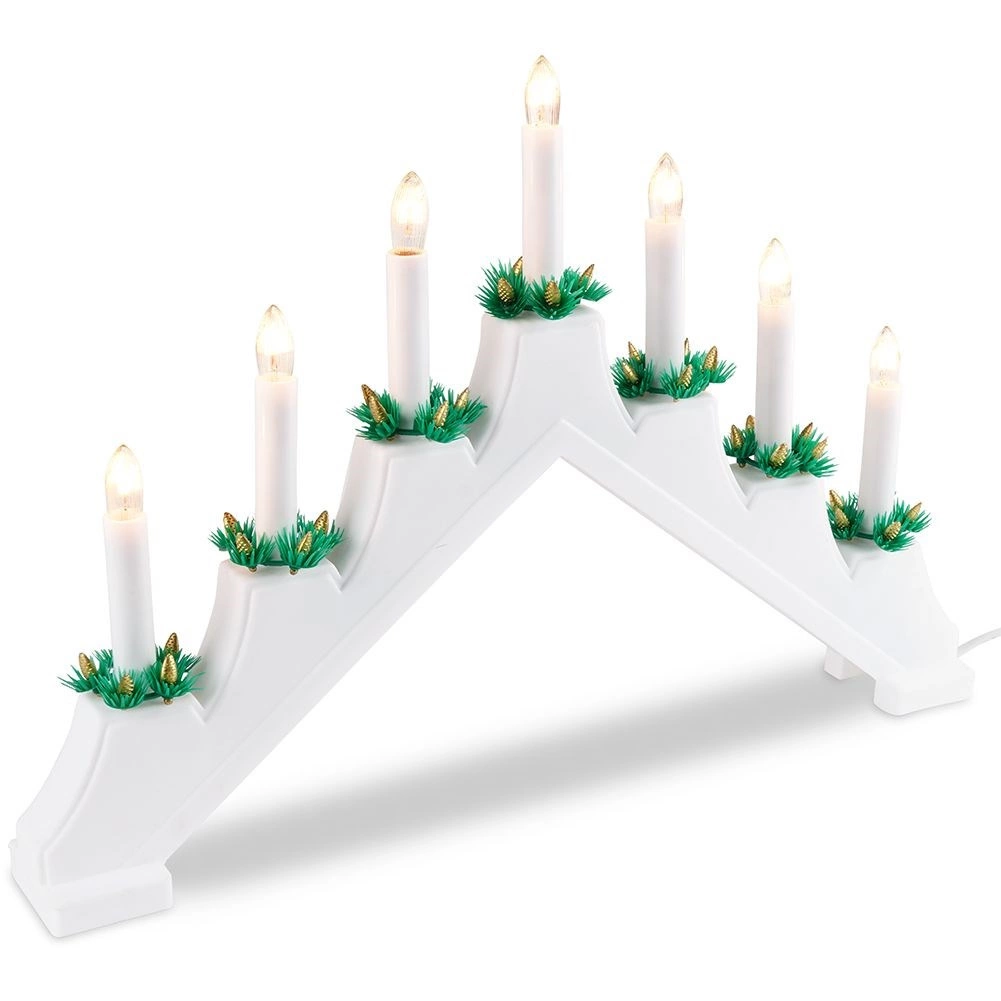 Elektrisks adventes svečturis 7 sveču, balts