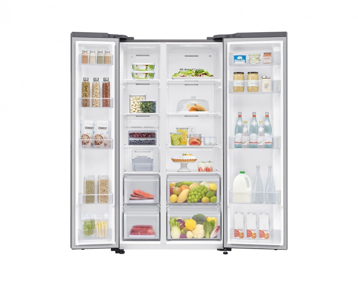 Laisvai pastatomas, dviduris šaldytuvas samsung rs62dg5003s9eo, automatinis atitirpinimas
