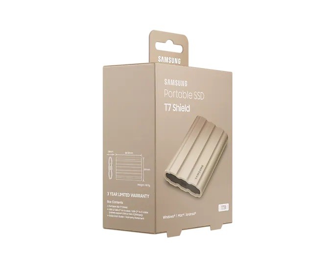 Išorinis kietasis diskas samsung t7 shield 1tb usb 3.2