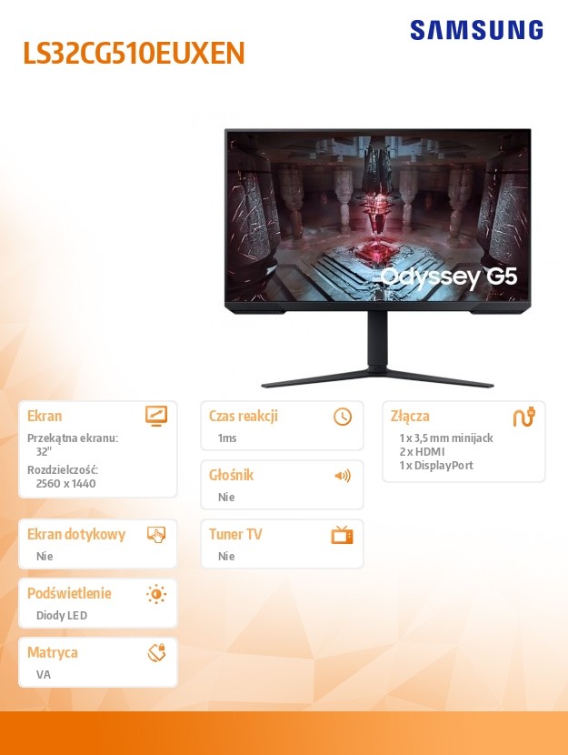 Monitorius samsung odyssey s32cg510eu, 32