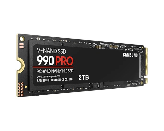 Ssd vidinis kietasis diskas samsung 990 pro, 2tb, m.2 2280, ssd interface pcie gen4x4, write speed 6900 mb/s, read speed 7450 mb/s