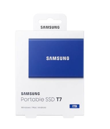 Išorinis kietasis diskas samsung ssd t7 1tb, mėlyna (mu-pc1t0h/ww)