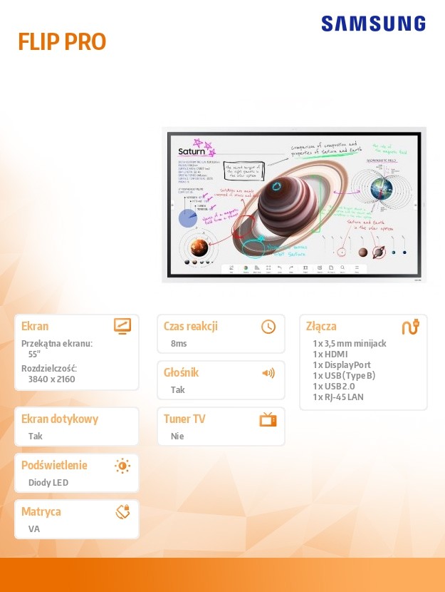 Televizorius samsung flip pro wm55b, 55