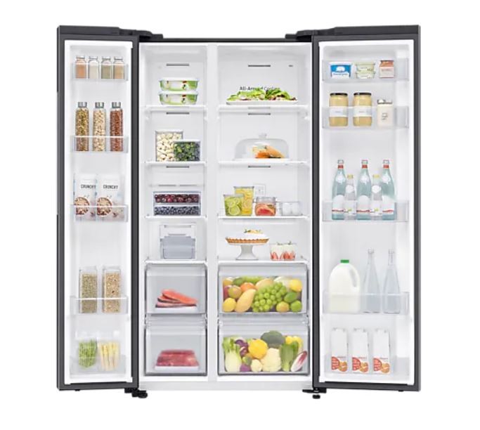 Laisvai pastatomas, dviduris šaldytuvas samsung rs62dg5003b1eo, automatinis atitirpinimas