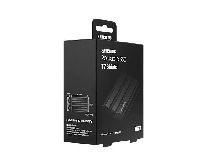 Išorinis kietasis diskas samsung t7 shield 1tb