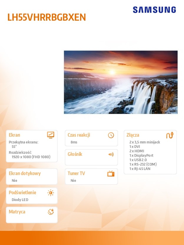 Monitorius samsung lh55vhrrbgbxen, 55