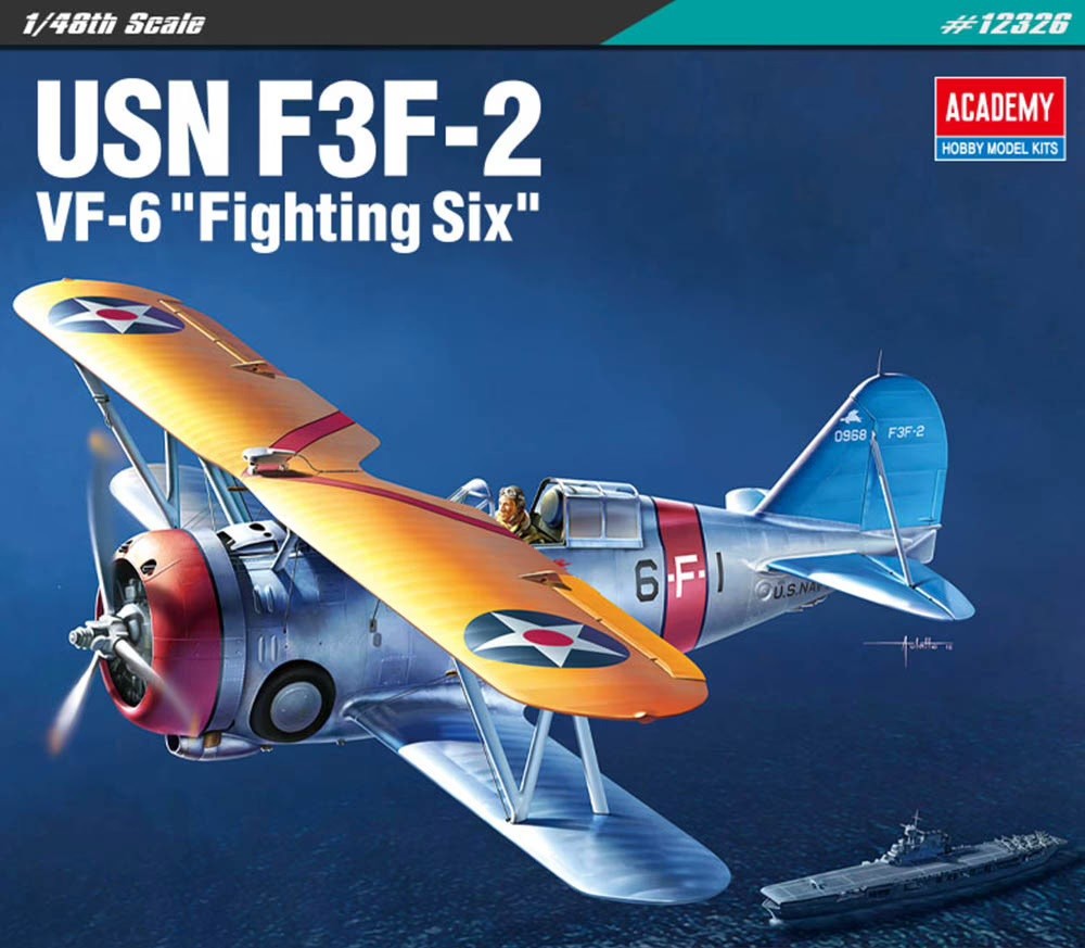 Klijuojamas Modelis Academy 12326 Usn F3F-2 Vf-6 Fighting Six 1/48