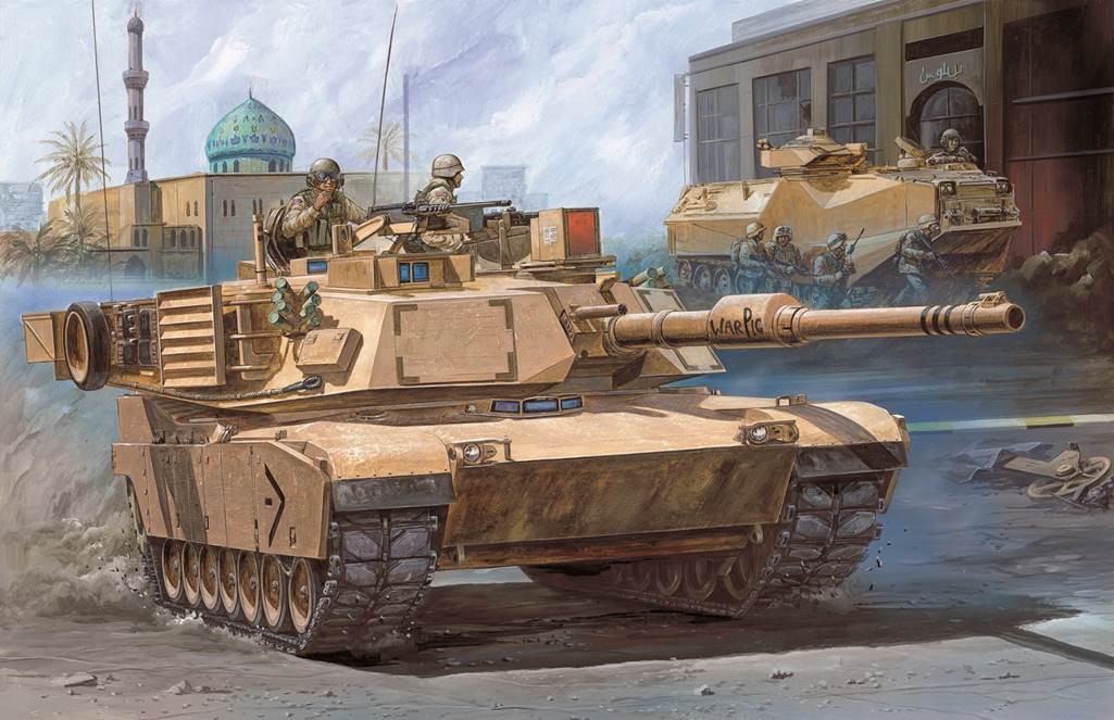 Klijuojamas Modelis Academy 13430 Usmc M1A1 Abrams 1/72