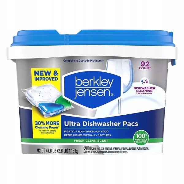 Berkley Jensen fresh clean scent indaplovės kapsulės, 92 vnt