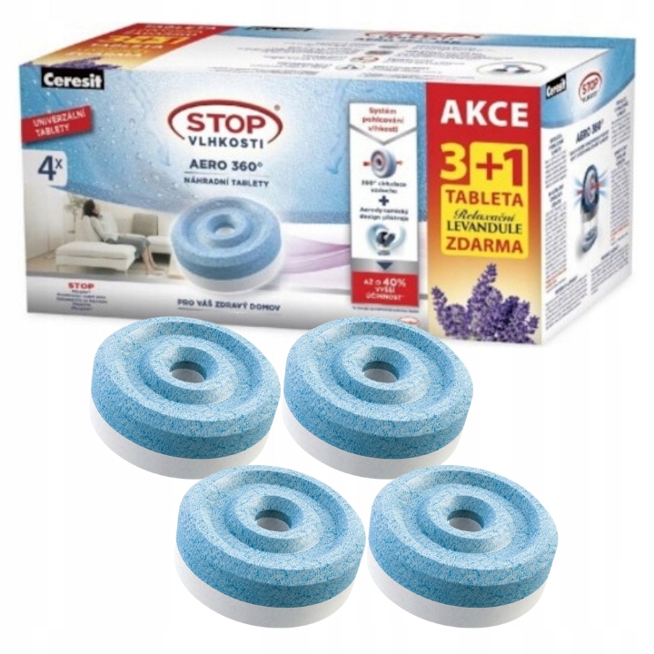 4x "Ceresit" absorbuojanti tabletė 450g 1x levanda 3x paprastoji