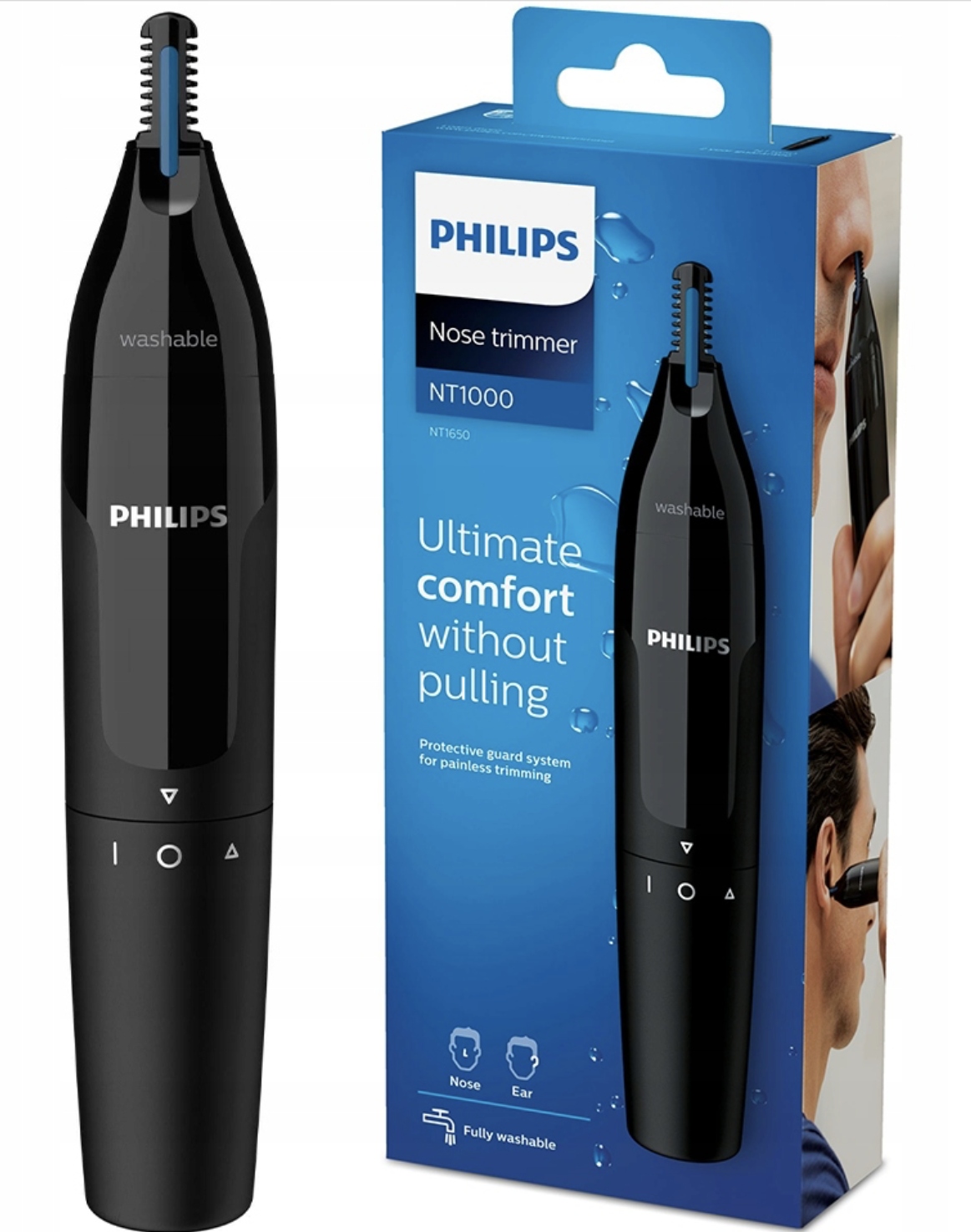 "Philips" vandeniui atsparus nosies kirptuvas PHILIPS 3-in-1 nosies kirptuvas