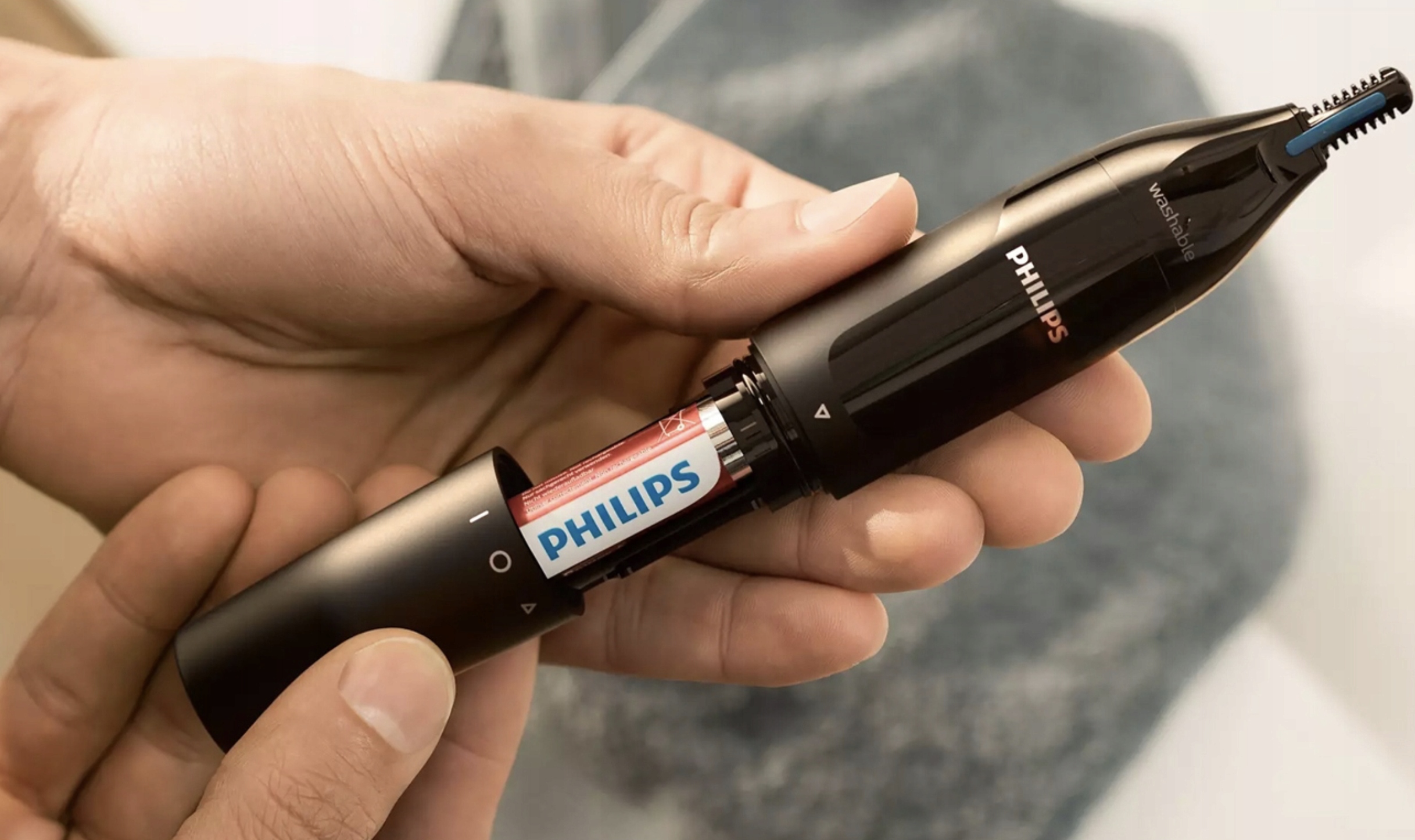"Philips" vandeniui atsparus nosies kirptuvas PHILIPS 3-in-1 nosies kirptuvas