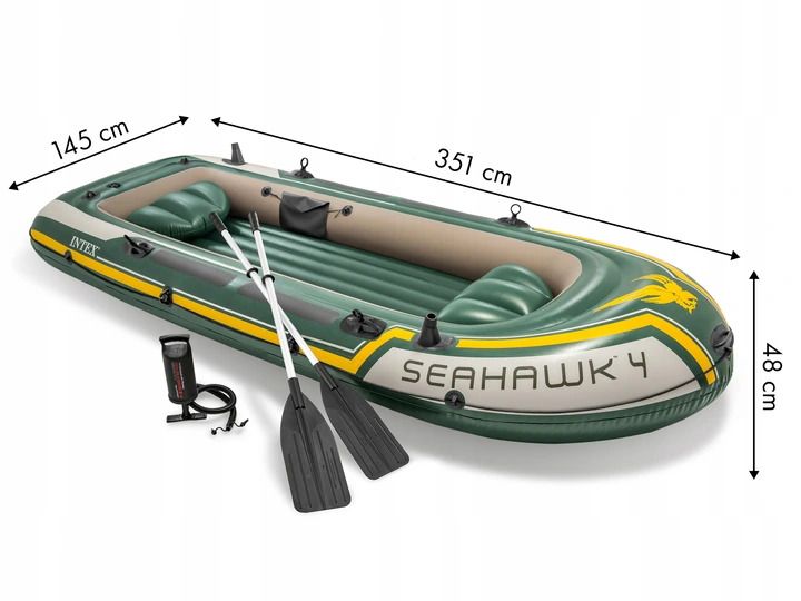 Pripučiama valtis intex seahawk 4, 350x144x48 cm