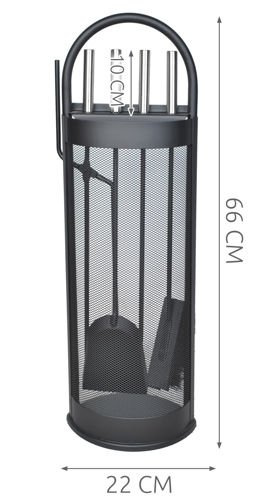 Modernus židinio aksesuarų rinkinys 5 dalių